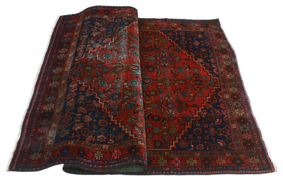 Semi Antique Krishma Red/Navy Rug, 4'5x6'4