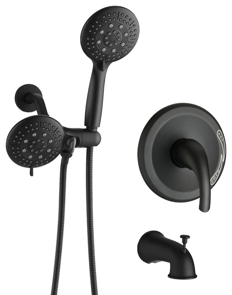 5 inch Wall-Mounted Round Shower System with Handheld Shower and head shower and