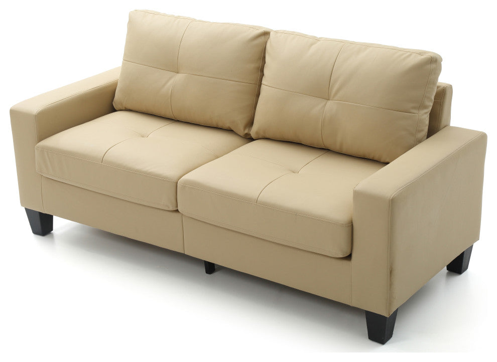 Newbury Faux Leather Modular Sofa, Beige
