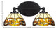 Capri 2-Light Bath Bar, Matte Black/Roman Jewel Art