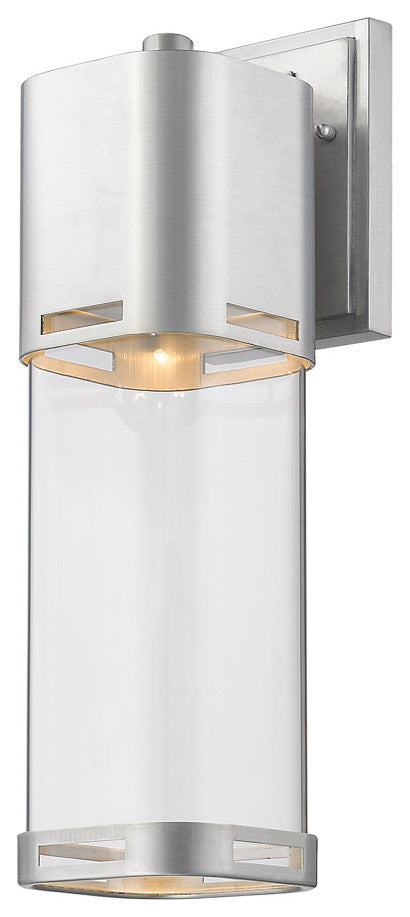 Lestat 1 Light Outdoor Wall Light in Brushed Aluminum