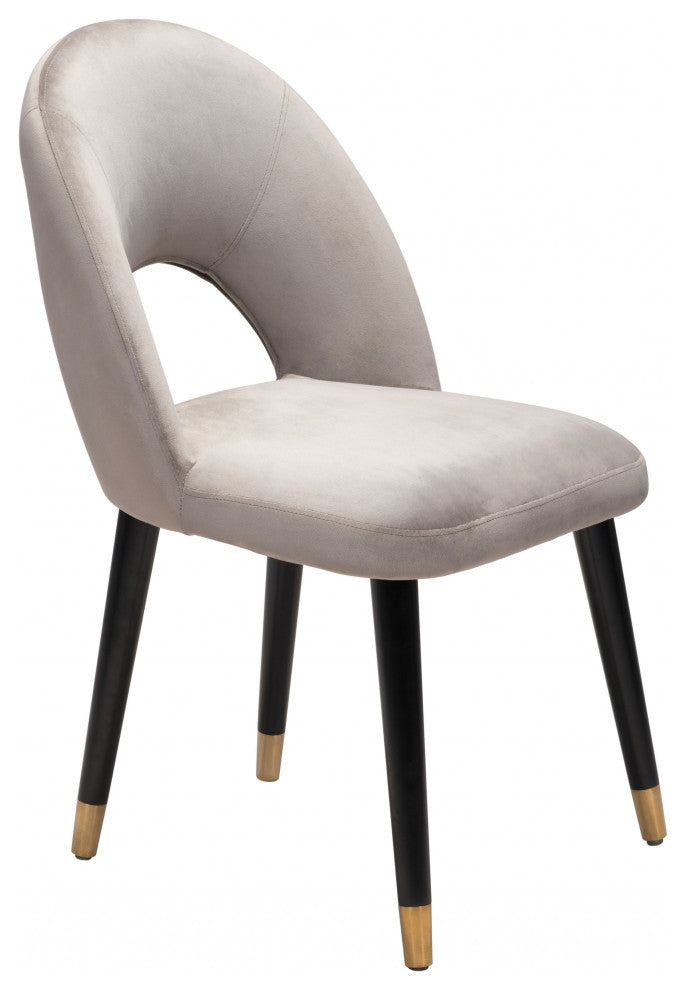 Set of Two Gray Thick Loop Back Dining Chairs