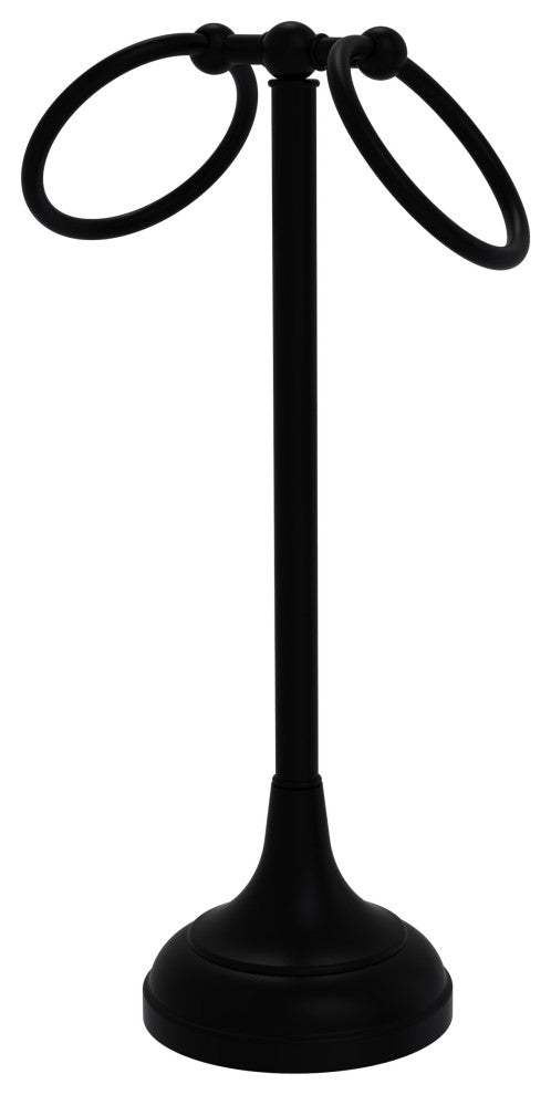 Vanity Top 2 Ring Guest Towel Holder, Matte Black