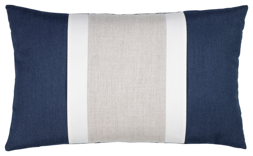Nevis Indigo Indoor/Outdoor Performance Pillow, 12" x 20"