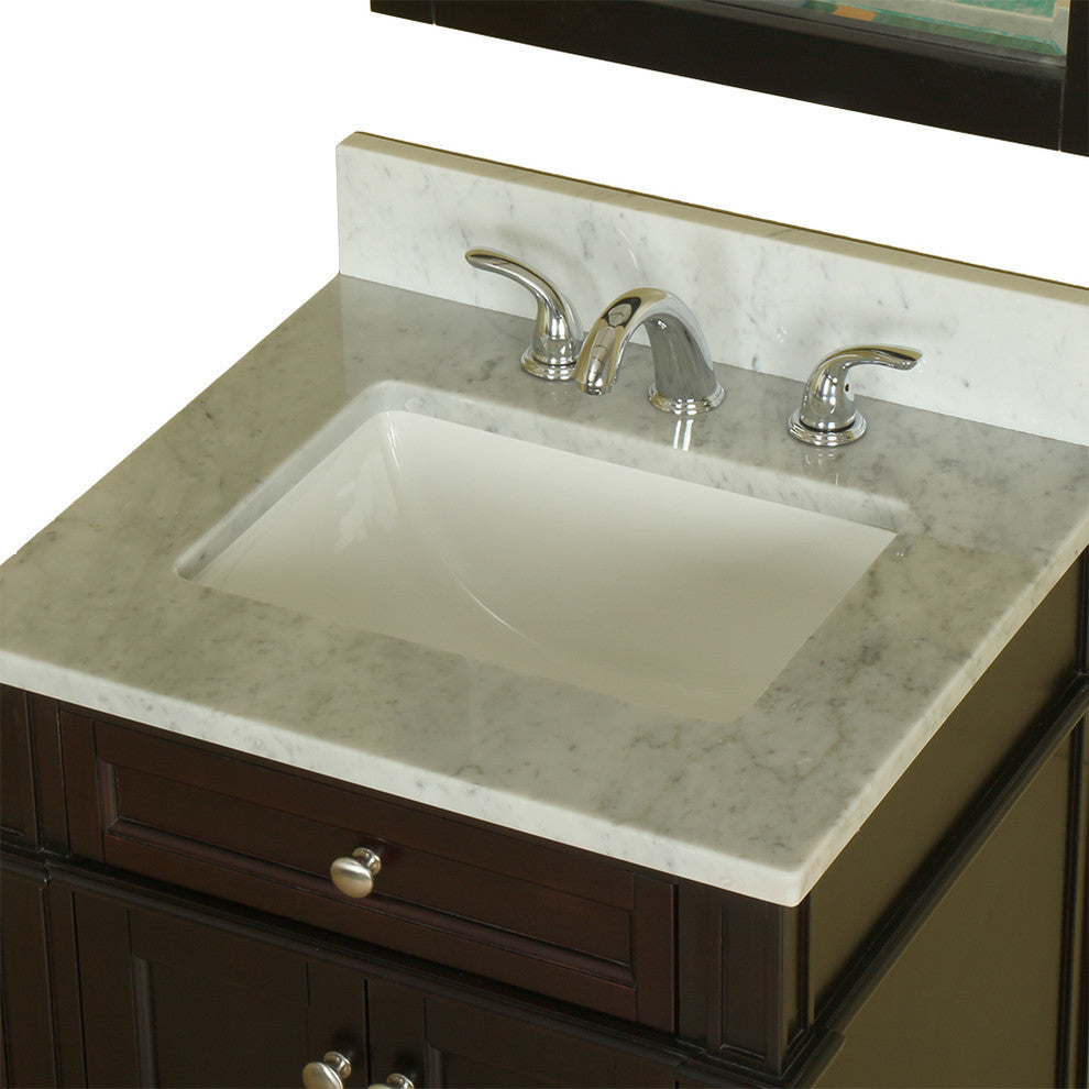 Samantha 24" Bathroom Vanity With Carrera Marble Top