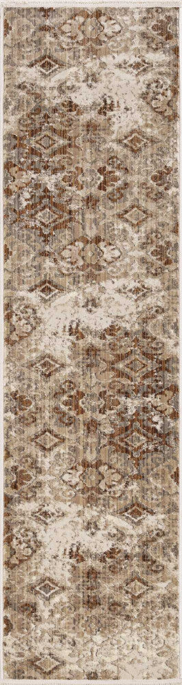 HomeRoots 7' x 7' Polyester Ivory or Blue Area Rug