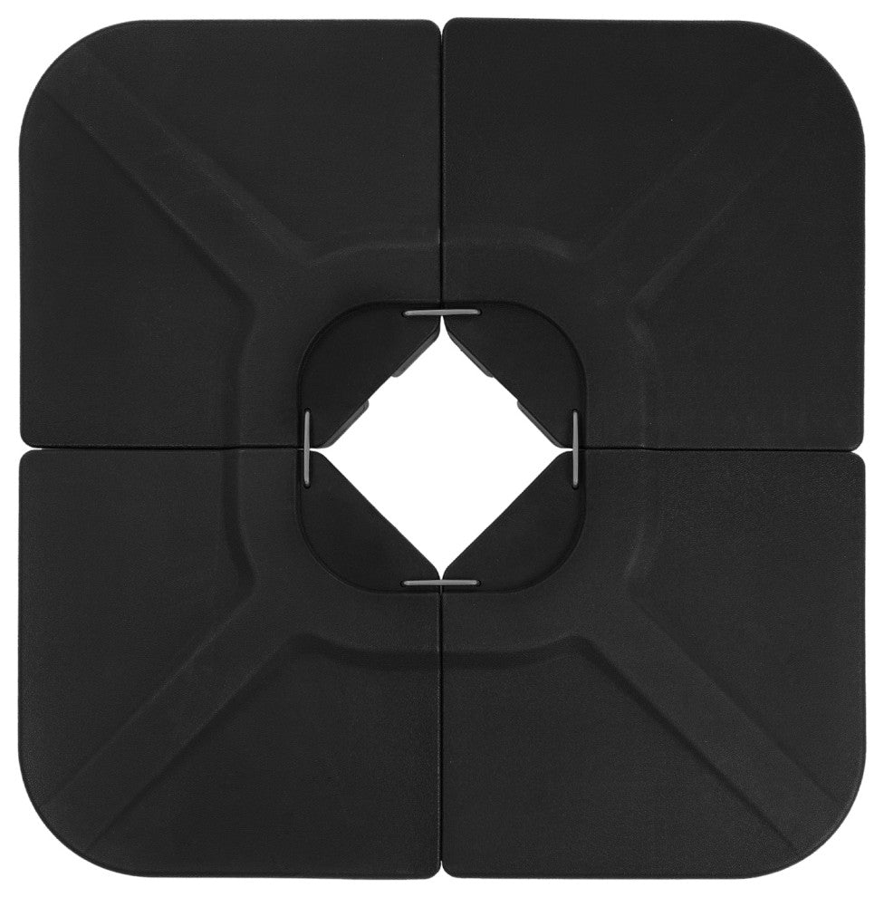 JEAREY 4-Pieces Cantilever Umbrella Base Stand, Black