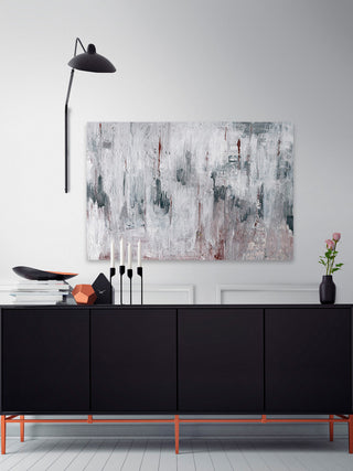 "Hues of Alabaster" Painting Print, Wrapped Canvas, 18"x12"