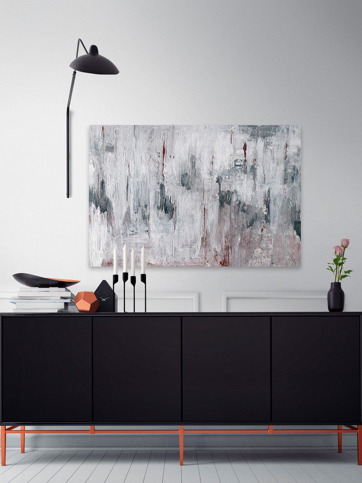 "Hues of Alabaster" Painting Print, Wrapped Canvas, 18"x12"