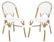 Safavieh Salcha Indoor-Outdoor Stackable Side Chairs, Set of 2, White/Light Brown