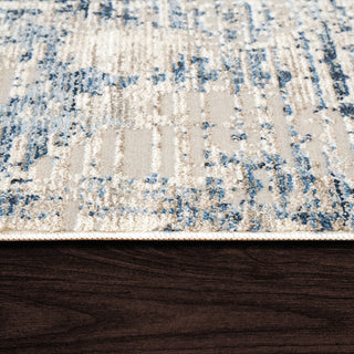 Mood Modern Area Rug, Ivory/Blue, 6'7"X9'6"
