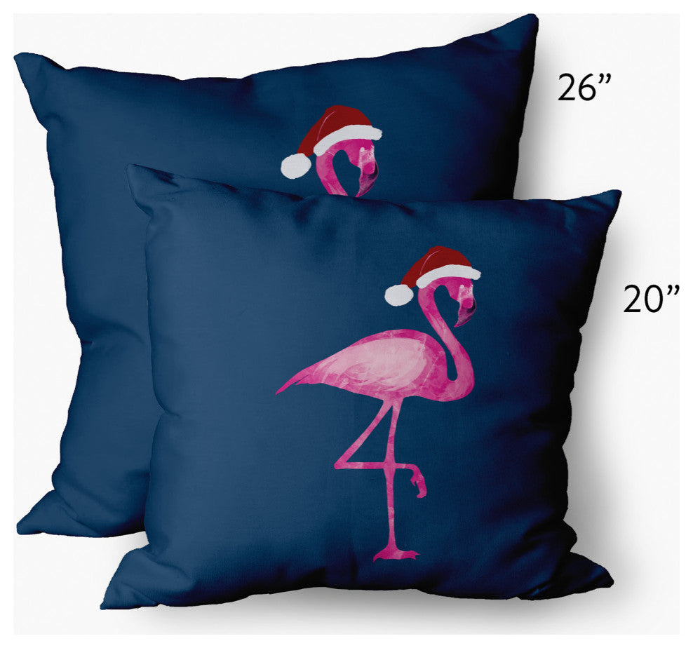 Snow Bird Decorative Throw Pillow, Navy, 14"x20"