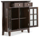 Acadian SOLID WOOD Wide Entryway Storage Cabinet, Brunette Brown