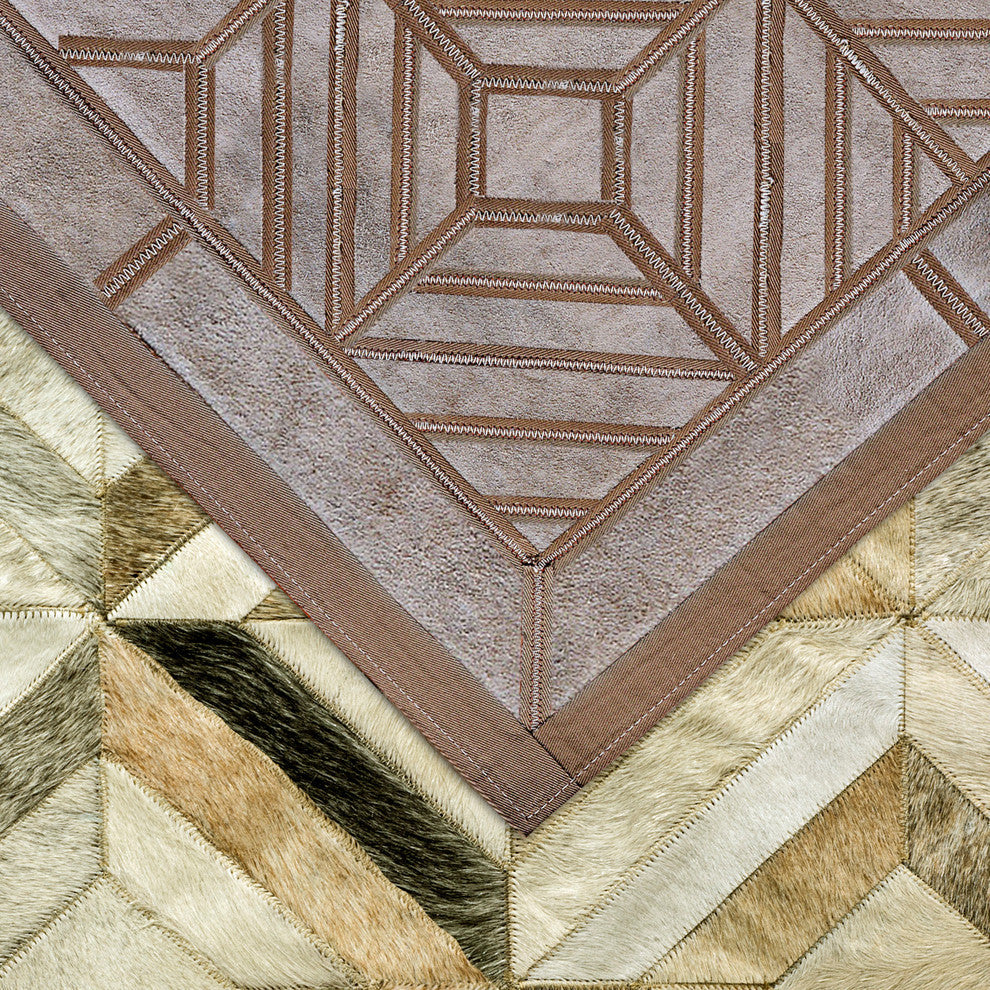 Cowhide Patchwork Rug, Pandora, Morph, 6' X 9'