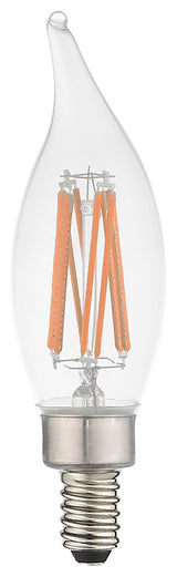 CA10 Flame Tip Filament LED Bulbs, Set of 10