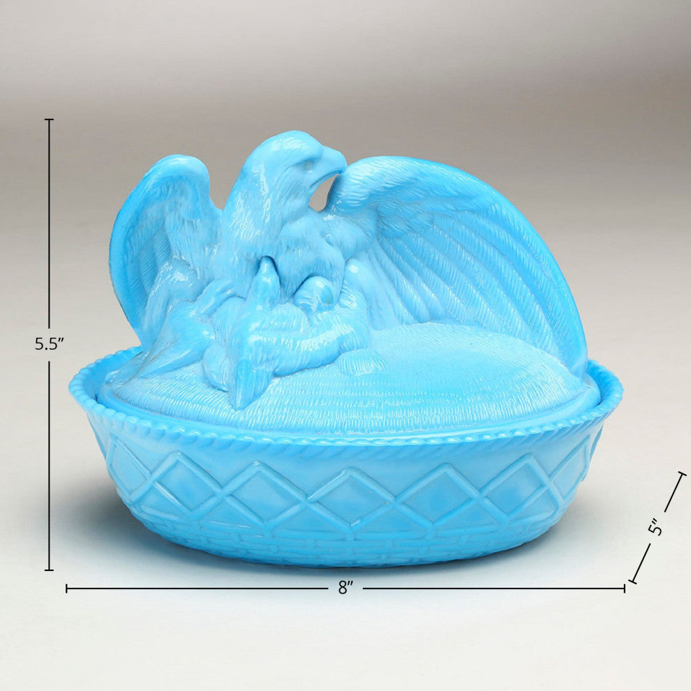 Prentiss Glass Eagle Decorative Bowl, Blue
