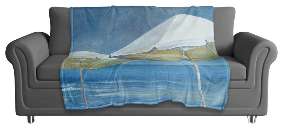 Painted Beach Umbrellas 50x60 Throw Blanket