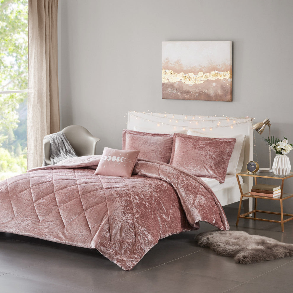 Intelligent Design Felicia Crushed Velvet 4-Piece Comforter Set