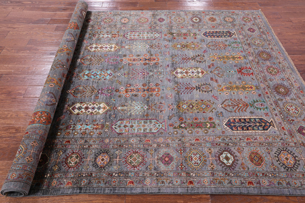 Fine Turkmen Ersari Handmade Wool Rug 6' 7" X 9' 9" - Q12483