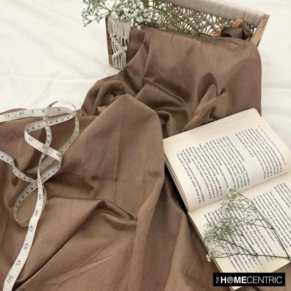 Copper Art Silk Fabric By The Yard, 6 Yards For Curtain, Dress Wholesale