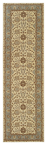 Hand Crafted Wool Ivory Traditional Oriental Oushak Rug, 7'10x9'10
