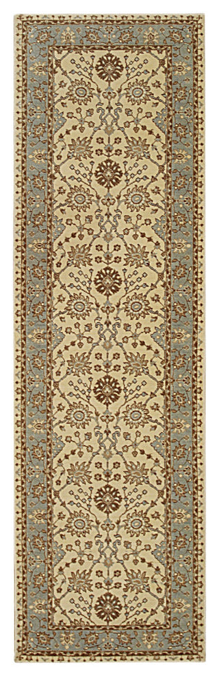 Hand Crafted Wool Ivory Traditional Oriental Oushak Rug, 7'10x9'10