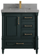 Aberdeen 30 Single Sink Bath Vanity in Dark Forest Green 2" Piatra Gray