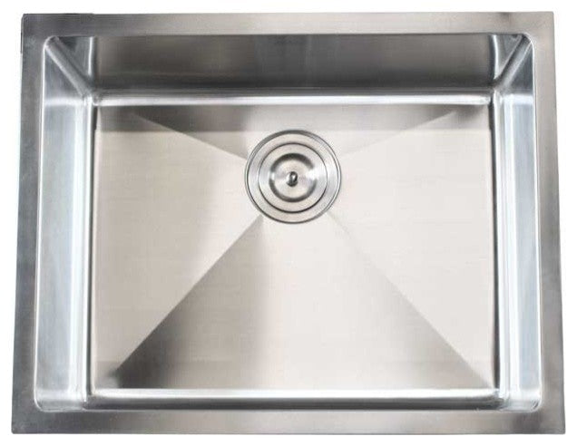 Stainless Steel Undermount Single Bowl Bar Sink, Brushed Satin Finish, 23"
