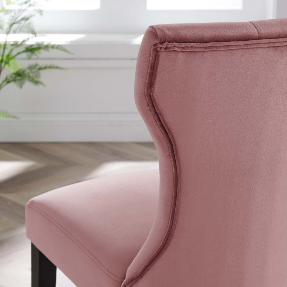 Silhouette Performance Velvet Dining Chairs, Set of 2, Dusty Rose