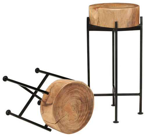 vidaXL Side Table Set 2 Pieces Solid Acacia Wood
