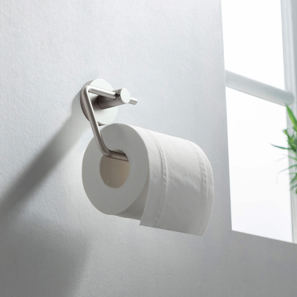 Circular Toilet Paper Holder, Brushed Nickel