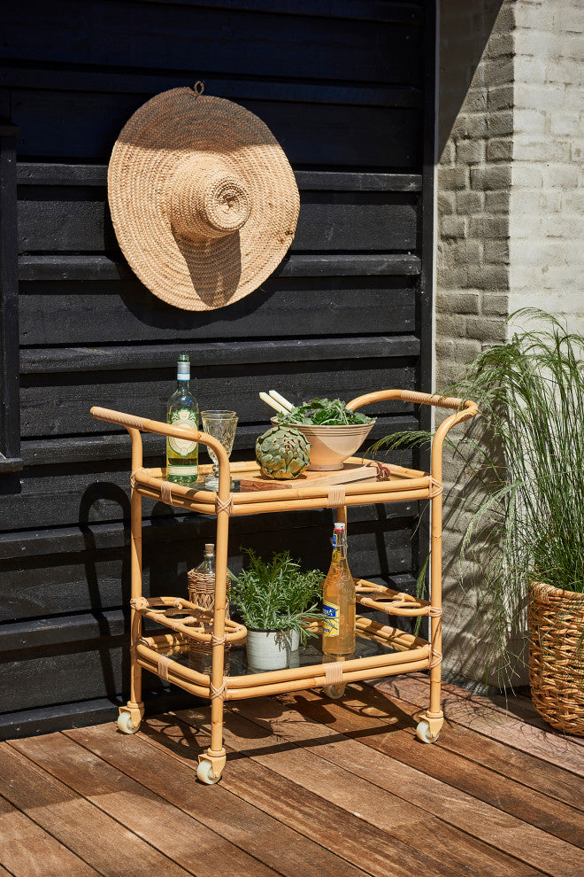 Carlo Outdoor Bar Cart, Natural