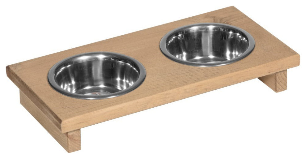 Pine Cat Feeder, Unfinished, Low, 1 Pint