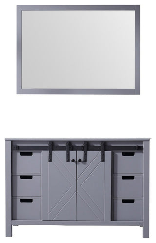 Marsyas 48" Single Vanity, No Top and 44" Mirror, Dark Grey