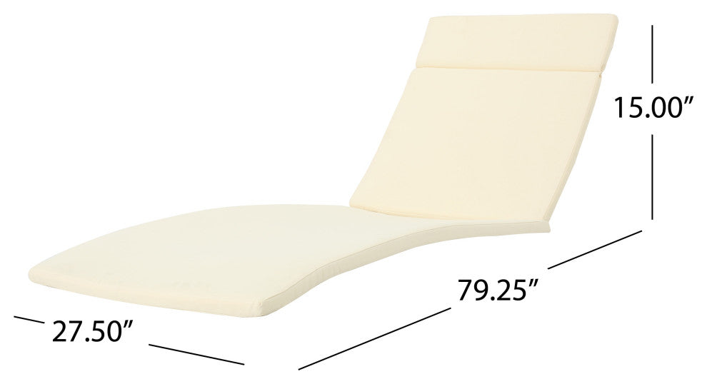 GDF Studio Solaris Outdoor Gray Wicker Armed Chaise Lounge With Cushion, Beige