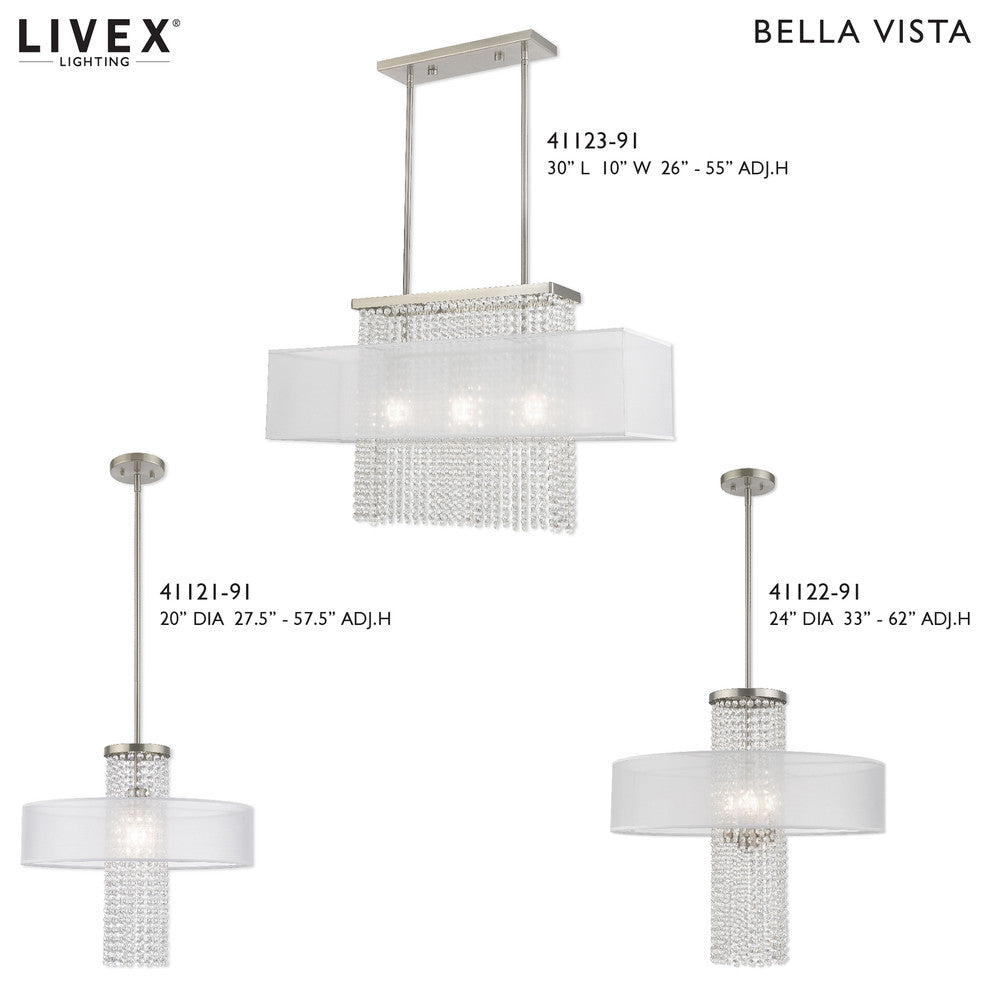 Livex Lighting Brushed Nickel 1-Light Pendant Chandelier
