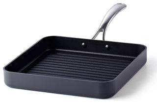 Cooks Standard Hard Anodized Nonstick Square Grill Pan, 11"x11", Black