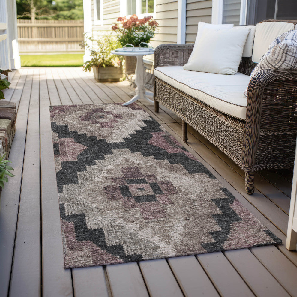 Machine Washable Indoor/Outdoor Chantille ACN1894 Taupe 2'3" x 7'6" Runner Rug
