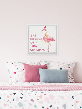 "Dreaming Pink Christmas" Framed Painting Print, 12x12