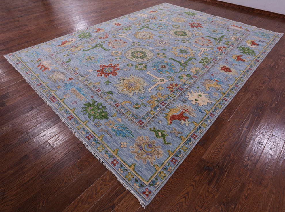 Turkish Oushak Handmade Wool Rug 10' 0" X 13' 9" - Q15671
