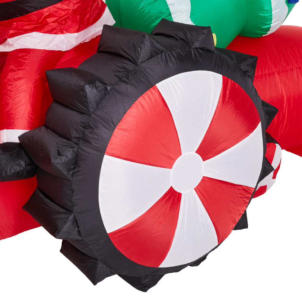 11FT Lighted Inflatable Santa on Tractor Decor
