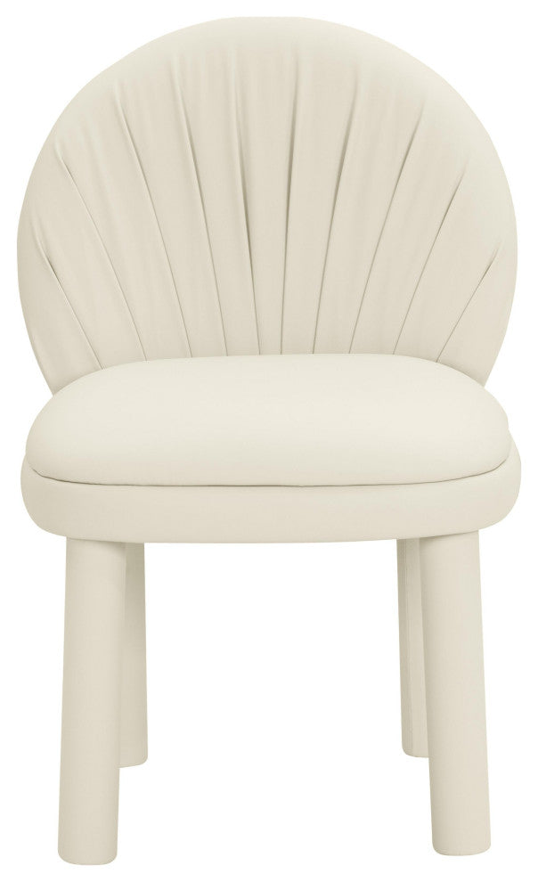 Aliyah Cream Vegan Leather Dining Chair - Cream