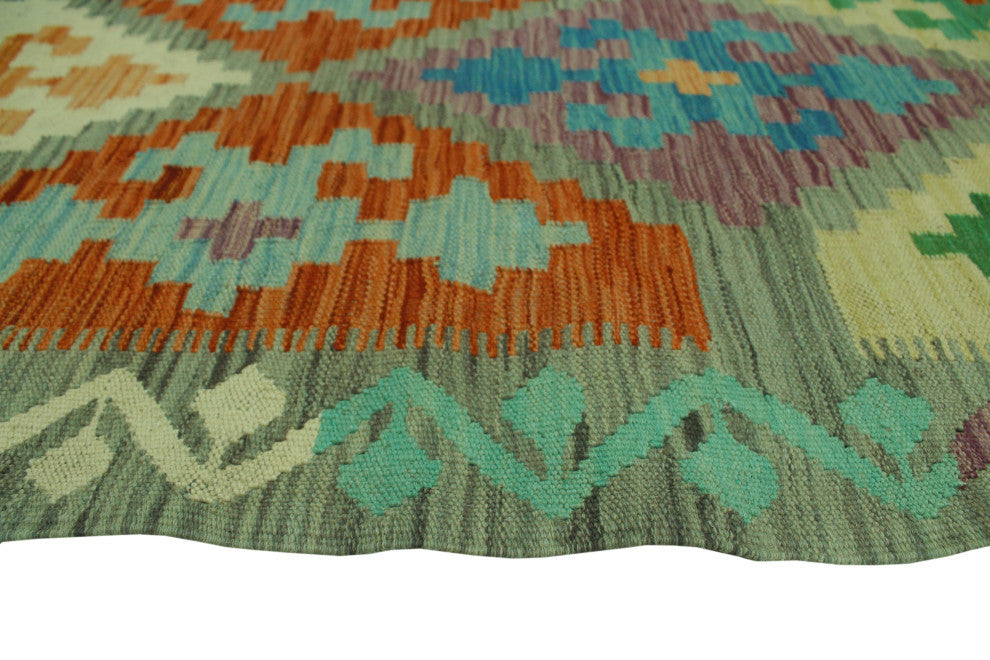 Sangat Kilim Lamia Gray/Rust Runner, 2'8x8'7