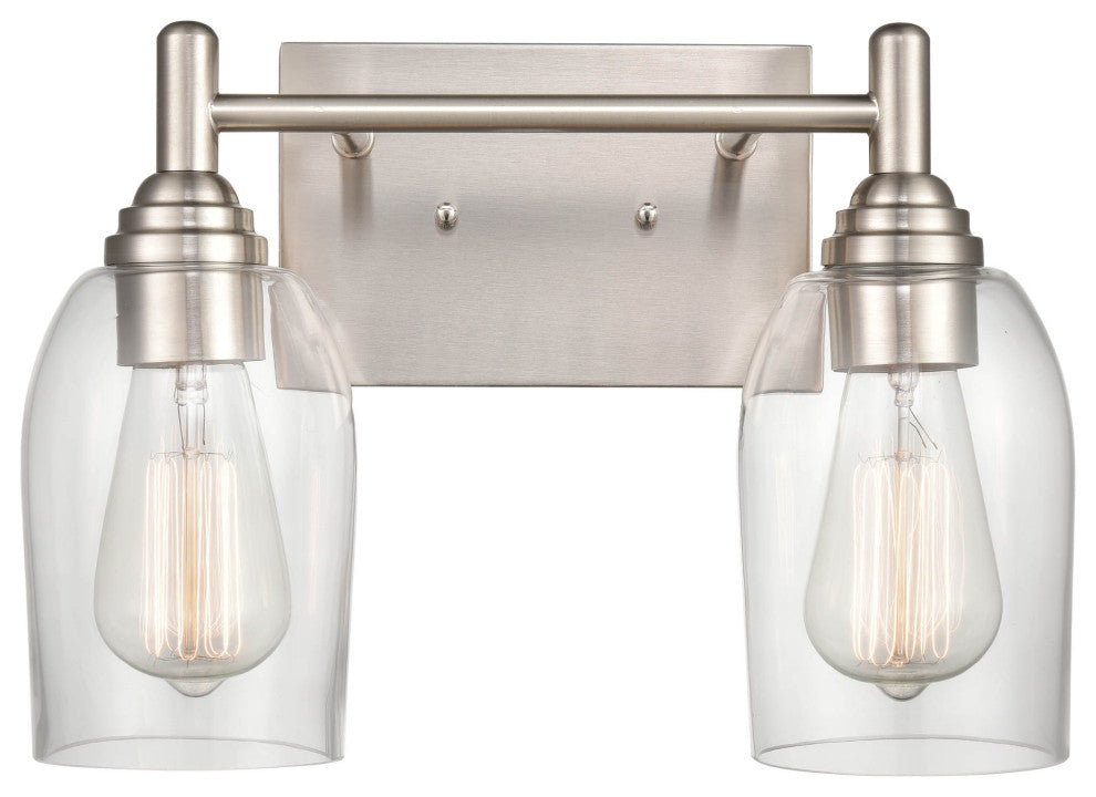 Arlett 2 Light 13.125 in. Brushed Nickel Bathroom Vanity Light