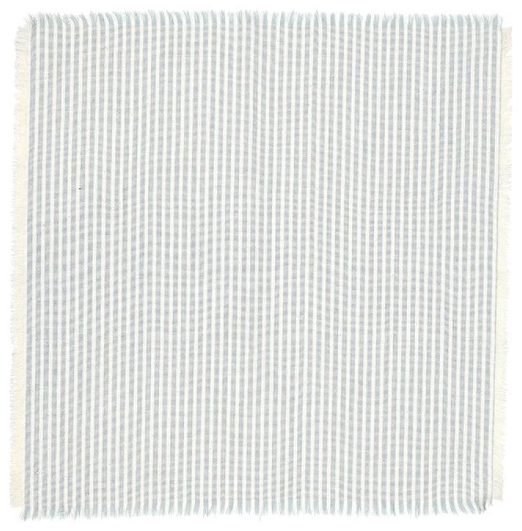 Set of Eight Navy Blue Stripe Napkins