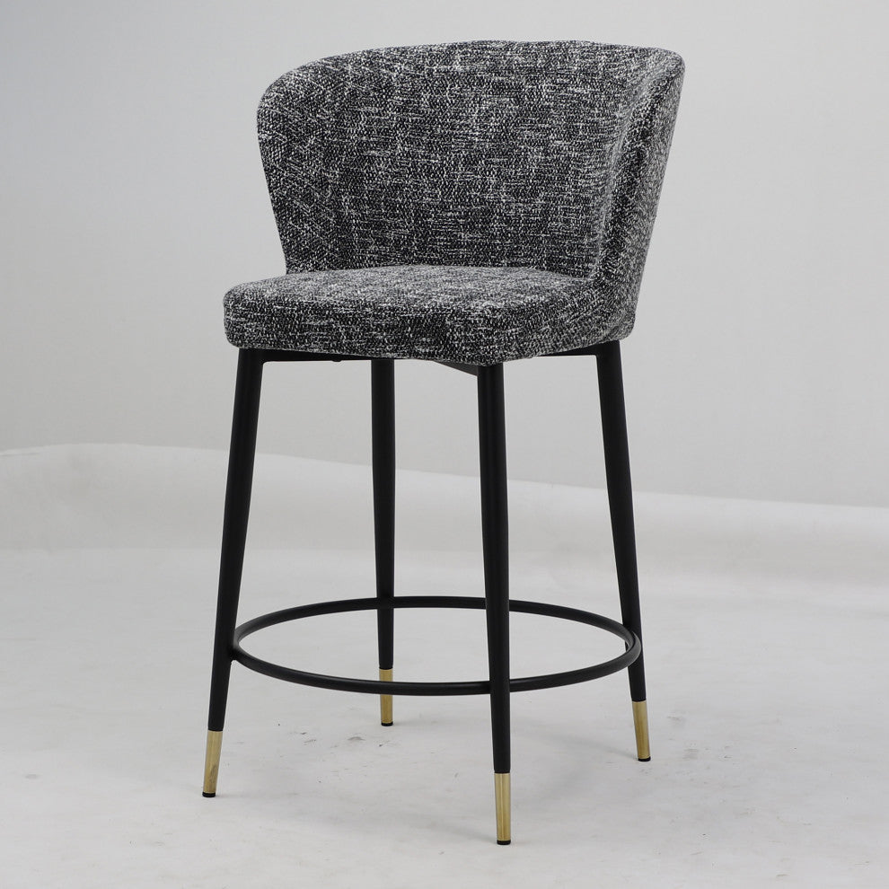 Elite Living Camilla Wingback Modern 25.5" Counter Stool, Gray