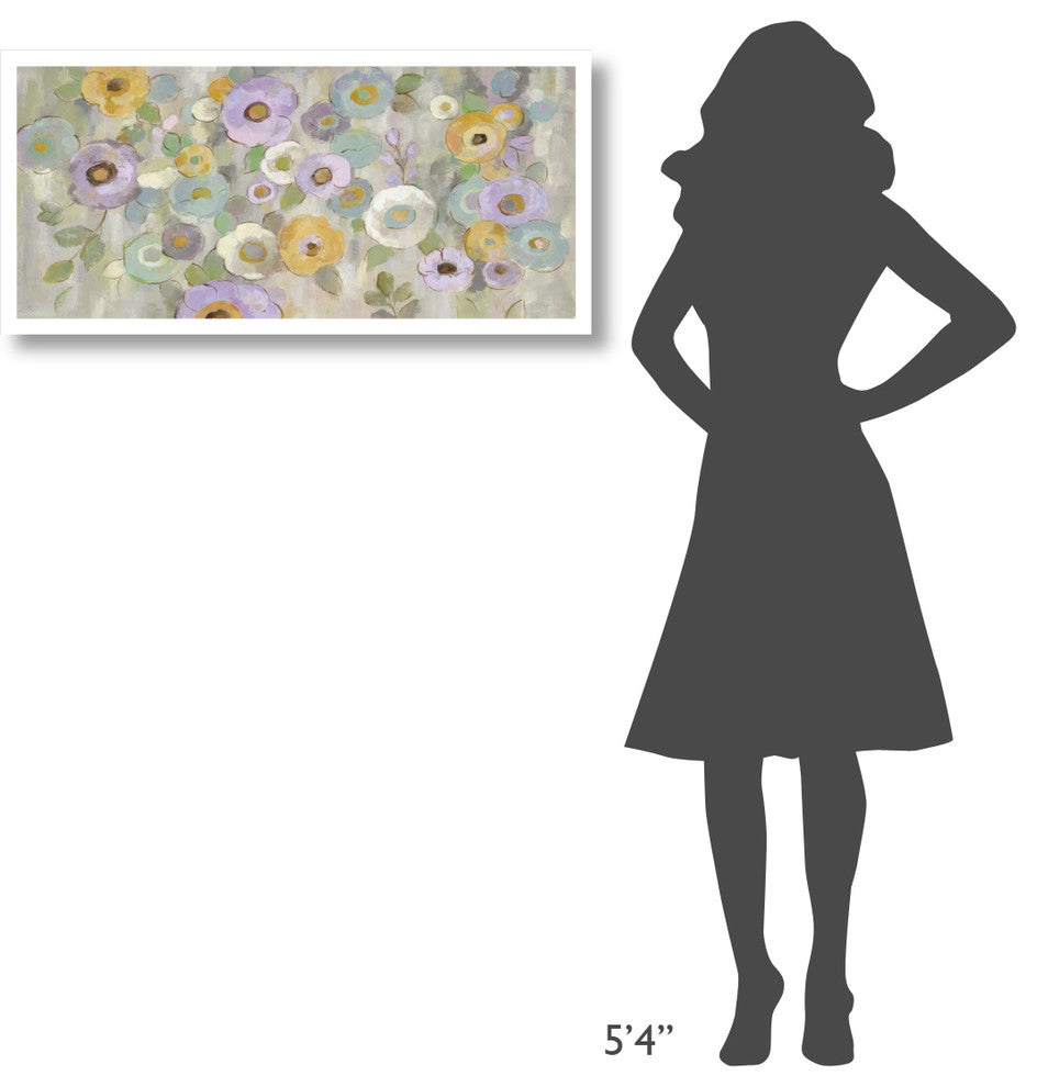 "Fog and Flowers I Purple" Digital Paper Print by Silvia Vassileva, 38"x18"