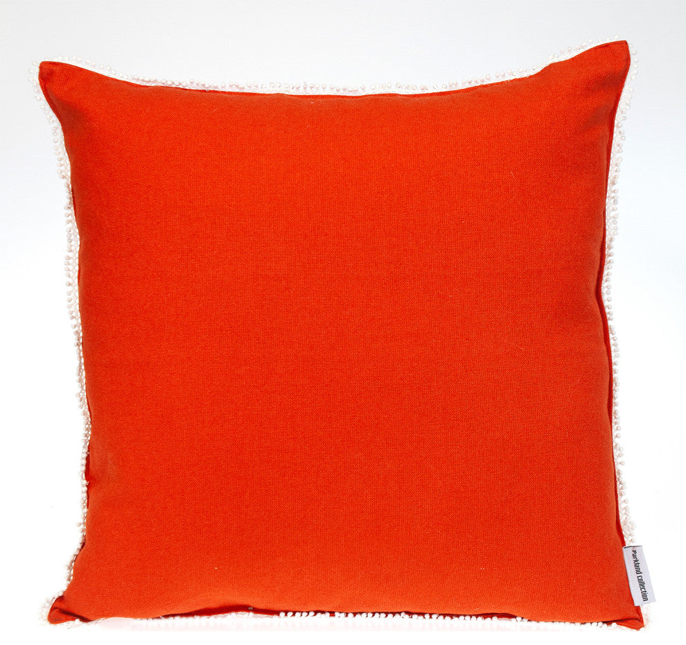 Parkland Collection Transitional Solid Orange Square 16" x 16" Pillow
