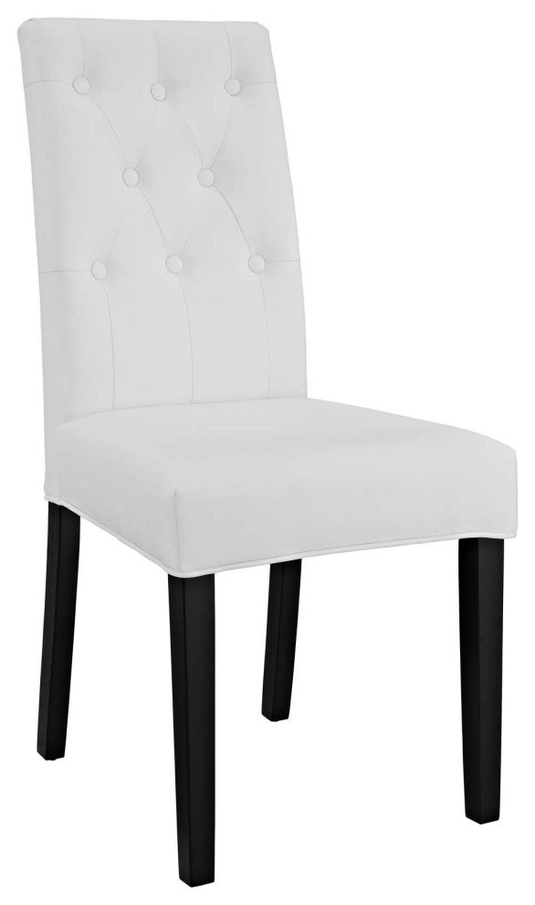 White Confer Dining Side Chair Vinyl Set of 4