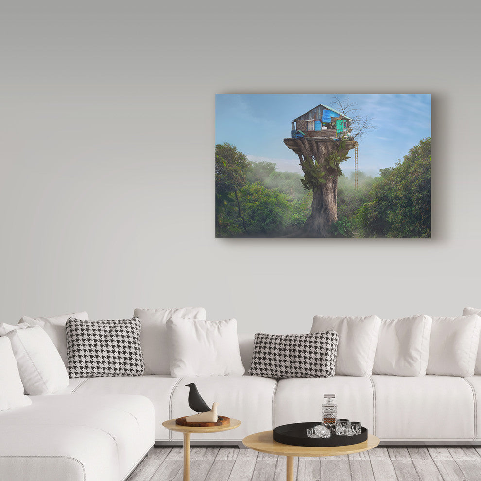 Sulaiman Almawash 'House In The Sky' Canvas Art, 32"x22"